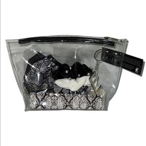 Alexis Bendel Snakeskin Sanitizer Pouch Kit Scrunchies Masks Anti Touch Keychain